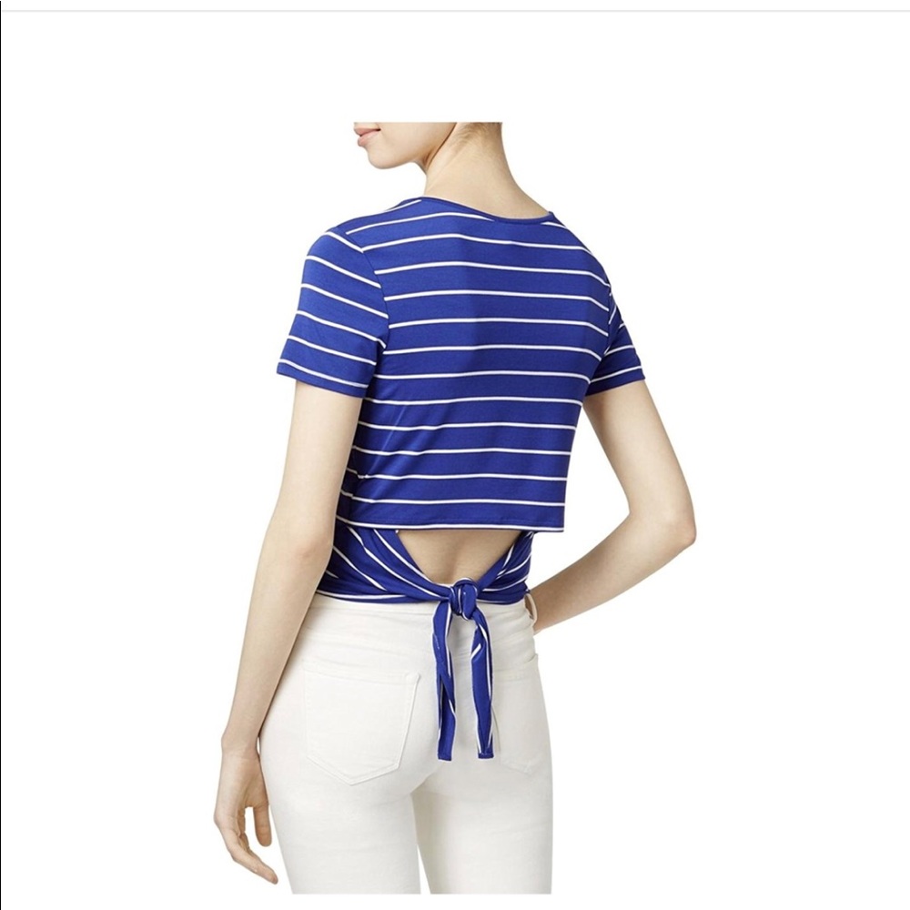 Kensie Striped Tie Back Top NWT Size M